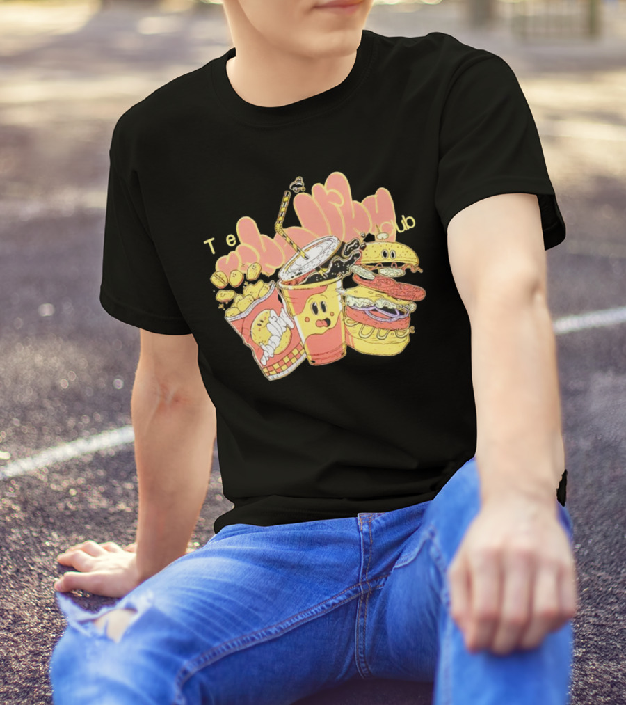 Unhealthy Club Fast Food Teξins Club Mascots T-Shirt