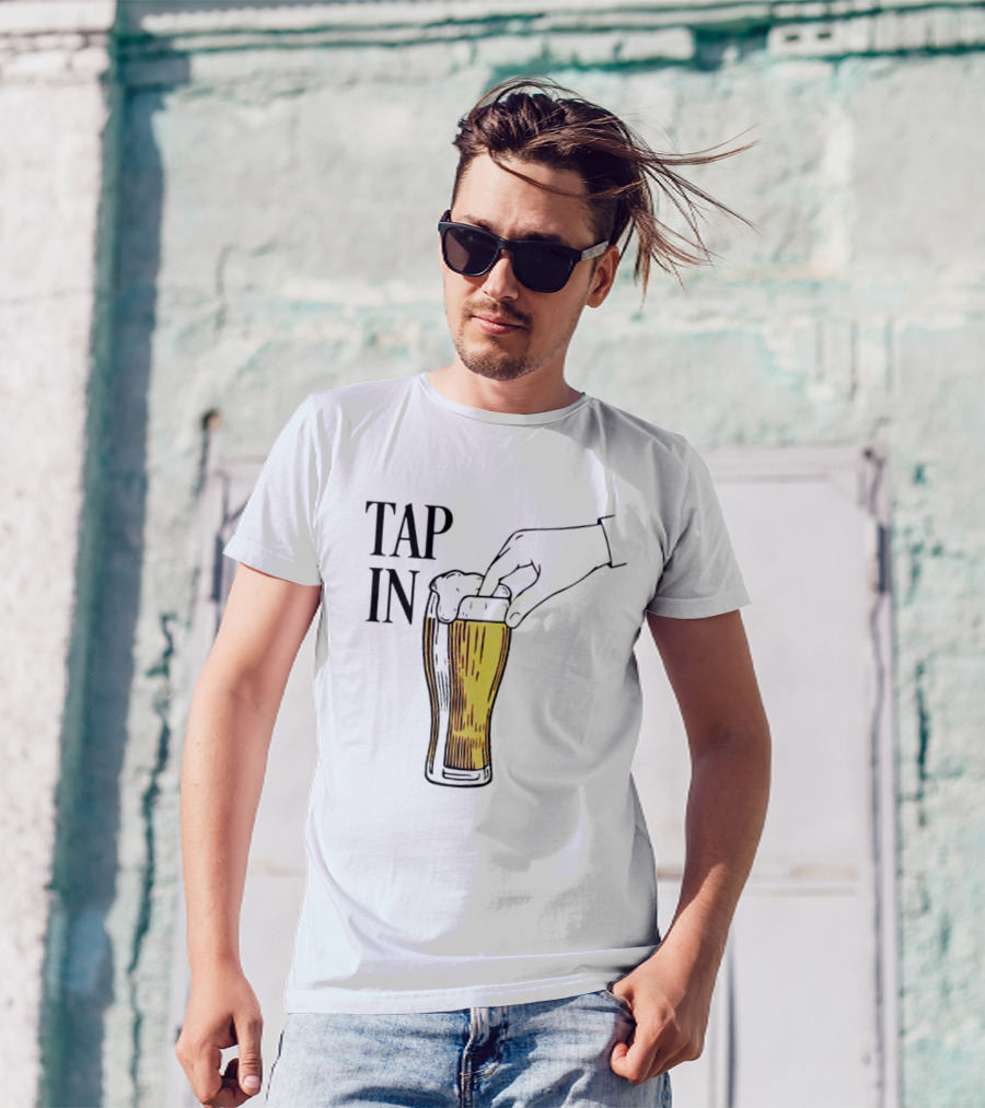 Tap In Beer Burner Glass Hand T-Shirt