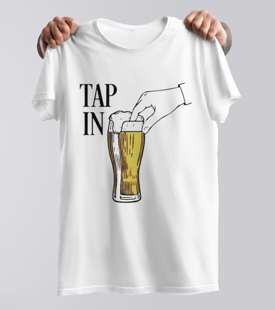 Tap In Beer Burner Glass Hand T-Shirt
