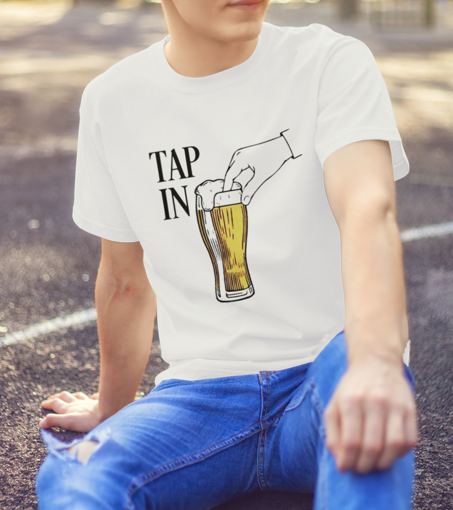 Tap In Beer Burner Glass Hand T-Shirt