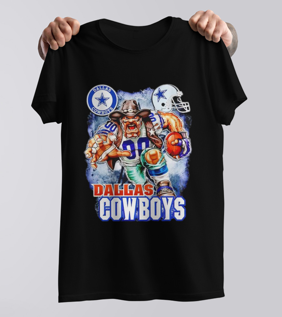Dallas Cowboys Mascot Charger Helmet Star Logo Football Energia T-Shirt