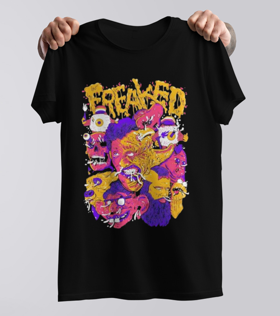 Freaked Vibrant Grotesque Faces T-Shirt