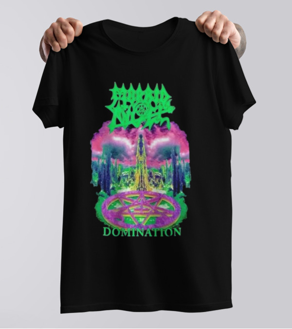 Morbid Angel Domination Pentagram Psychedelic Landscape Iconic T-Shirt