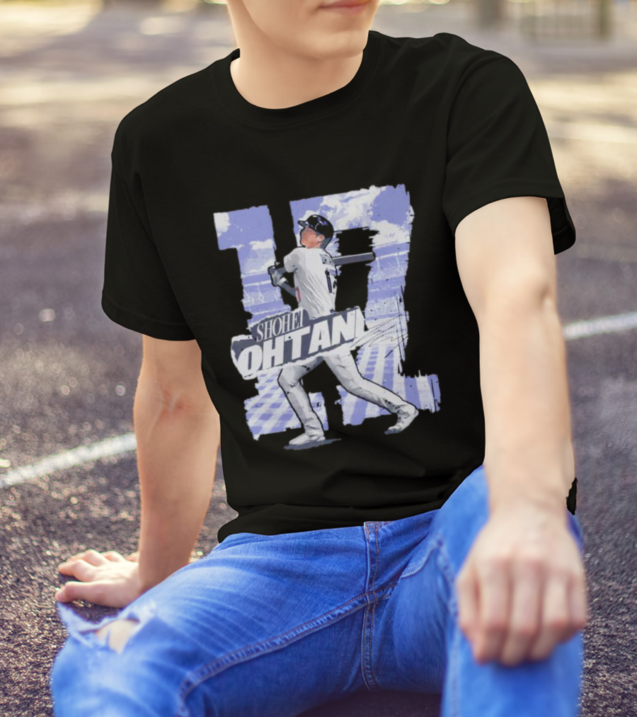 Shohei Ohtani Baseball Cartoon 17 Signature T-Shirt