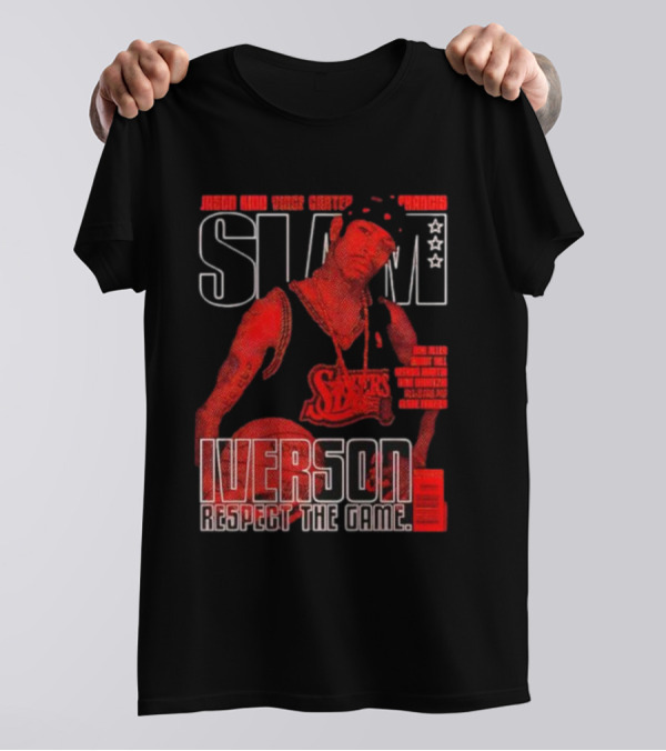 Slam Magazine Allen Iverson Sixers Respect The Game Mural T-Shirt