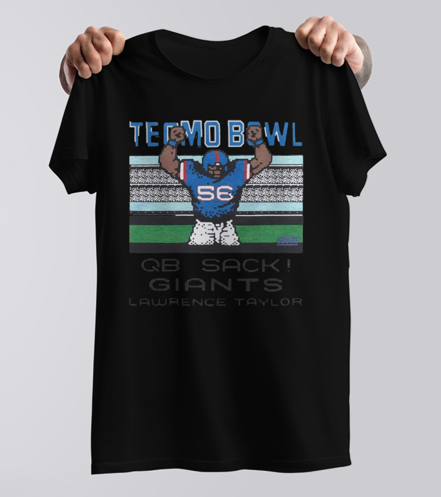Tecmo Bowl Giants Lawrence Taylor QB Sack Retro Style 56 T-Shirt
