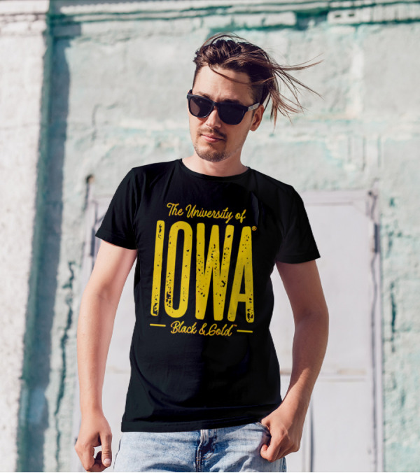 University Of Iowa Black And Gold IOWA T-Shirt