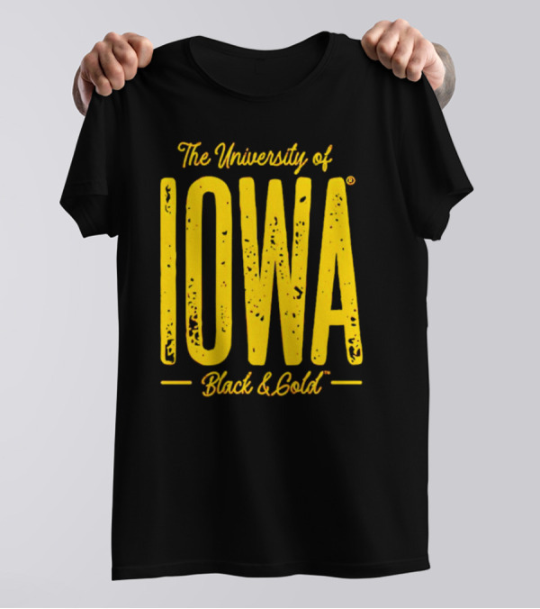 University Of Iowa Black And Gold IOWA T-Shirt