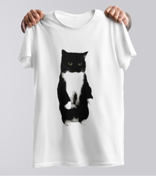 Cat Unico Uniuni Black And White Standing Cat T-Shirt
