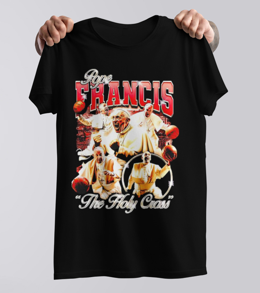 Pope Francis Basketball Collage The Holy Cross T-Shirt