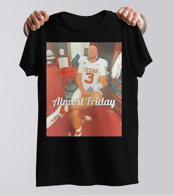 Almost Friday Texas Football Number 3 Cigar Locker Room T-Shirt