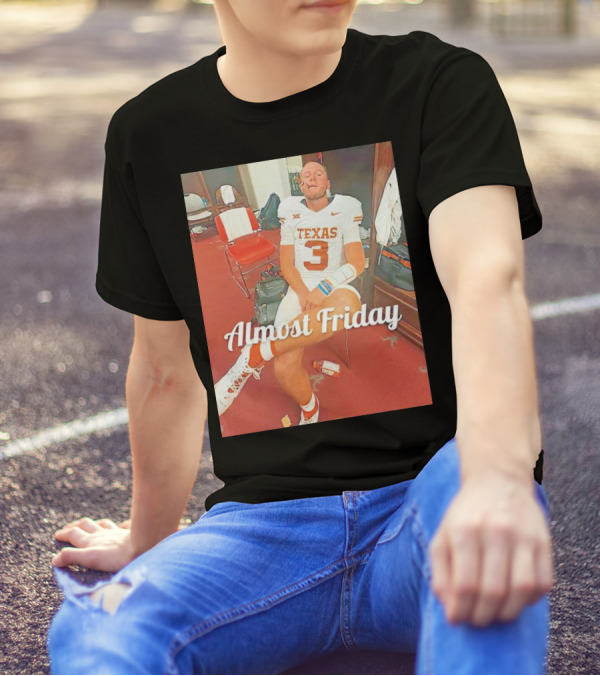 Almost Friday Texas Football Number 3 Cigar Locker Room T-Shirt