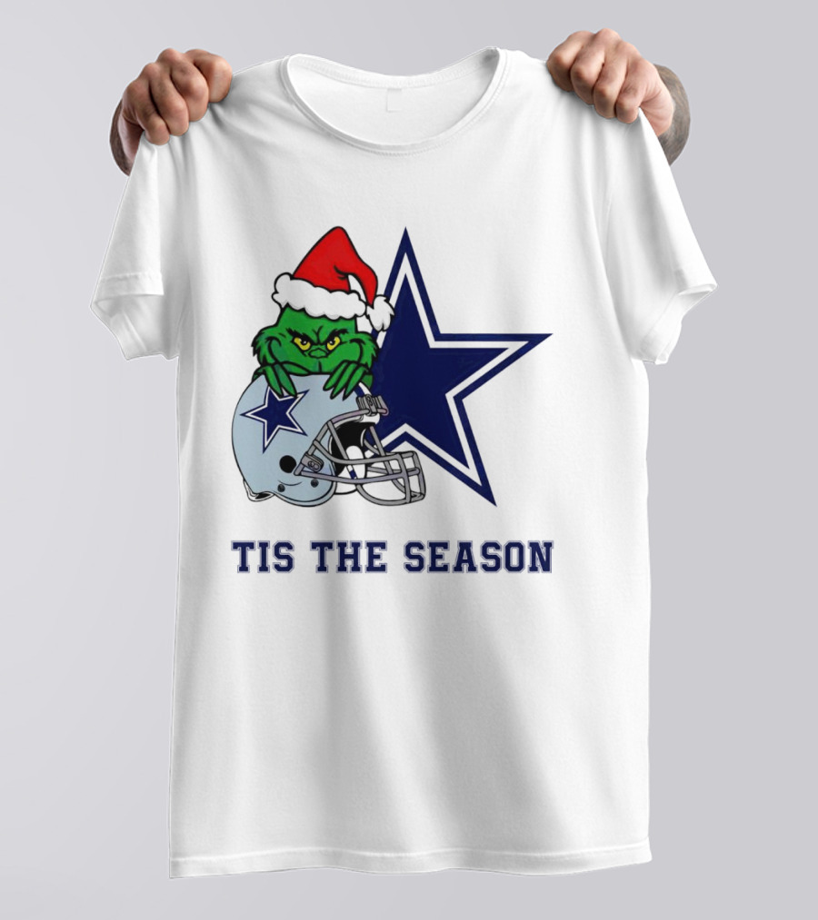 Santa Grinch Dallas Cowboys Tis The Season Christmas T-Shirt