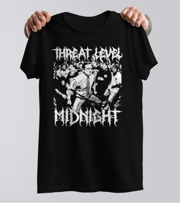 Threat Level Midnight Fight Scene Crowd Action T-Shirt