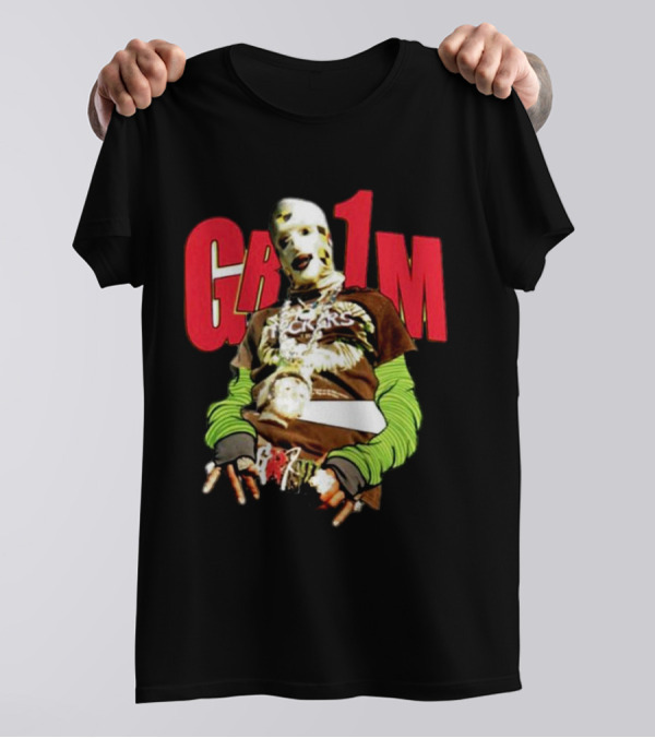 AWGE Grim Masked Figure With Layers And Skeleton Hands T-Shirt