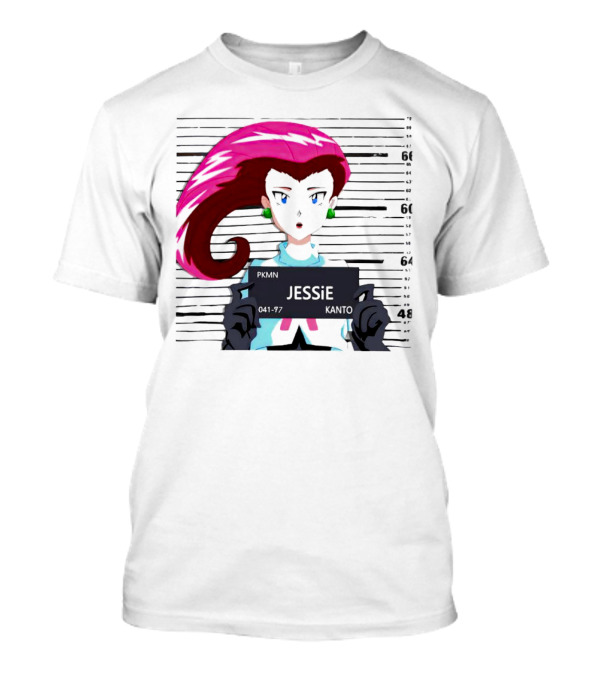 Jessie Mugshot Team Rocket Pokemon Anime T-Shirt