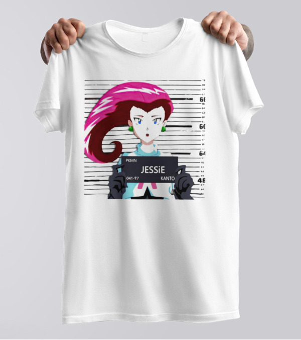 Jessie Mugshot Team Rocket Pokemon Anime T-Shirt