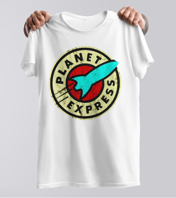 Retro Planet Express Rocket Emblem T-Shirt