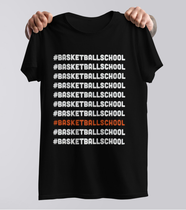 BASKETBALLSCHOOL Repeated Pattern With Emphasis T-Shirt