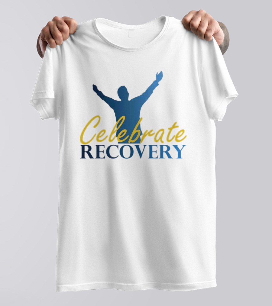 Celebrate Recovery Uplifted Silhouette And Text T-Shirt