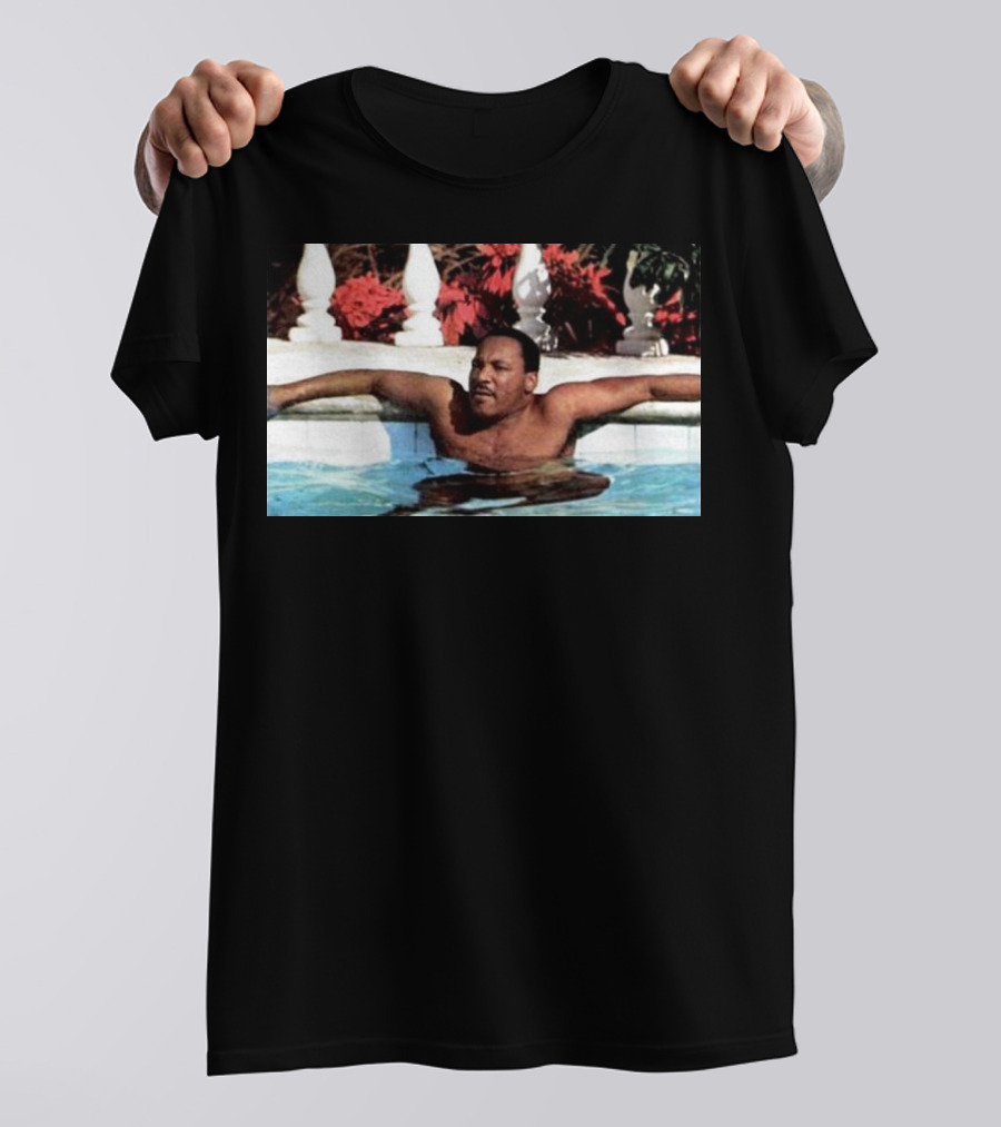 Martin Luther King Jr Relaxing In A Pool With Tropical Surroundings T-Shirt