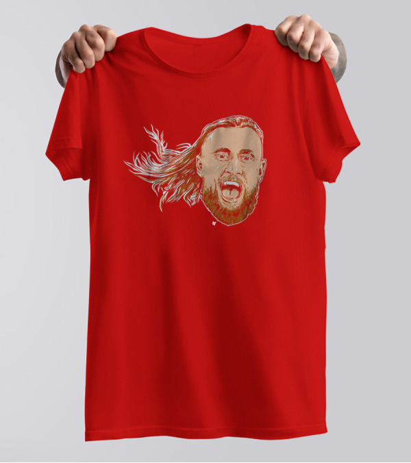 George Kittle Swag Head 49ers Red Beard Roaring Face T-Shirt