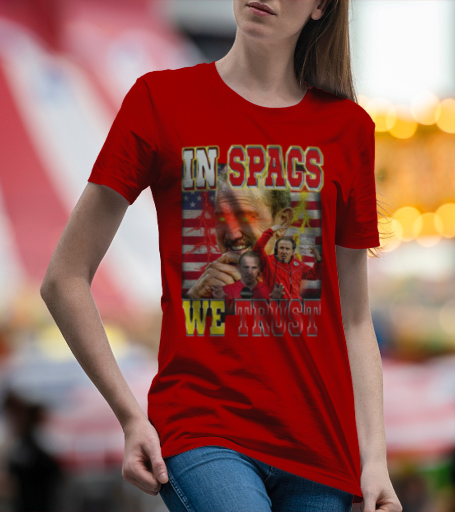 In Spags We Trust Chiefs USA Flag Football Coach Red Eyed T-Shirt