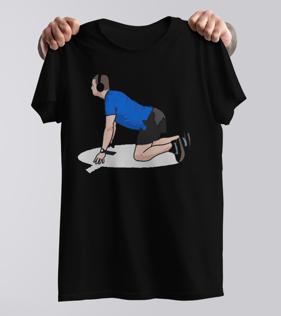 Brandon Staley’s Pregame Routine Headphones Kneeling Exercise T-Shirt