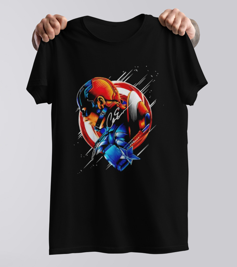 Captain America Profile With Shield Signature T-Shirt