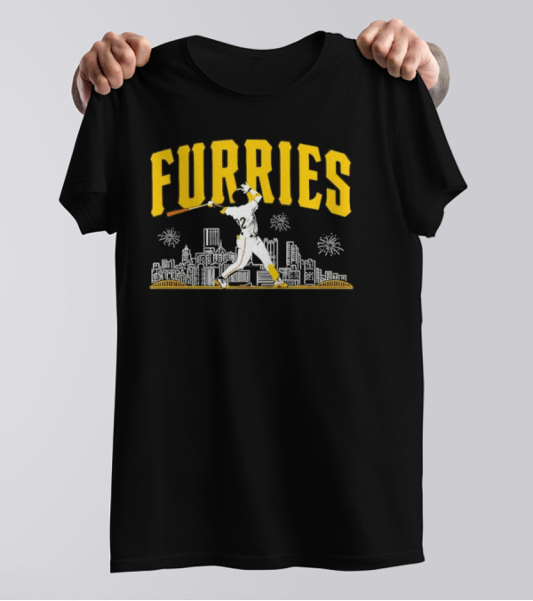 Furries Pittsburgh Baseball Skyline Batter Scene PGHCo T-Shirt