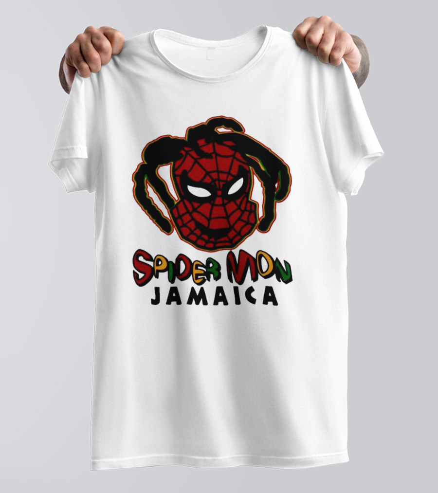 Spider Mon Jamaica Rasta Colors Face T-Shirt