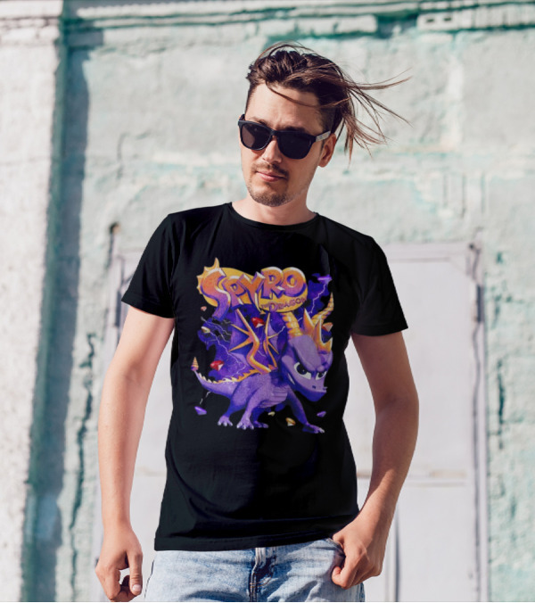 Spyro The Dragon Purple Lightning Gemstones Adventure T-Shirt