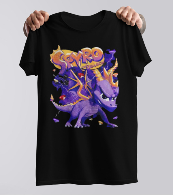 Spyro The Dragon Purple Lightning Gemstones Adventure T-Shirt