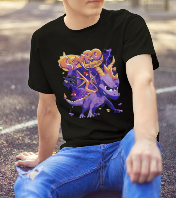Spyro The Dragon Purple Lightning Gemstones Adventure T-Shirt