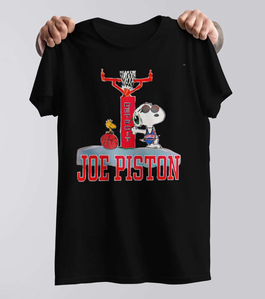 Detroit Joe Piston Snoopy Basketball Detroit T-Shirt