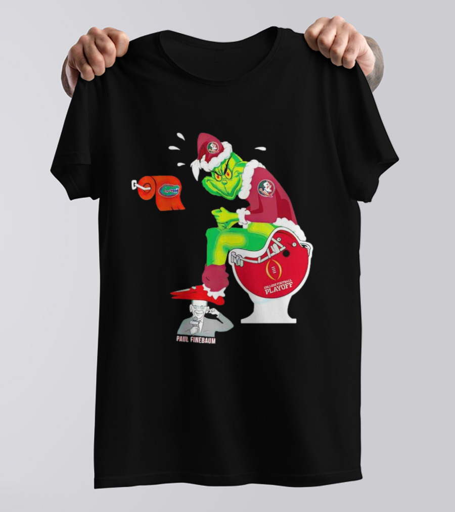 Grinch Florida State Seminoles College Football Playoff Toilet Helmet Paul Finebaum T-Shirt