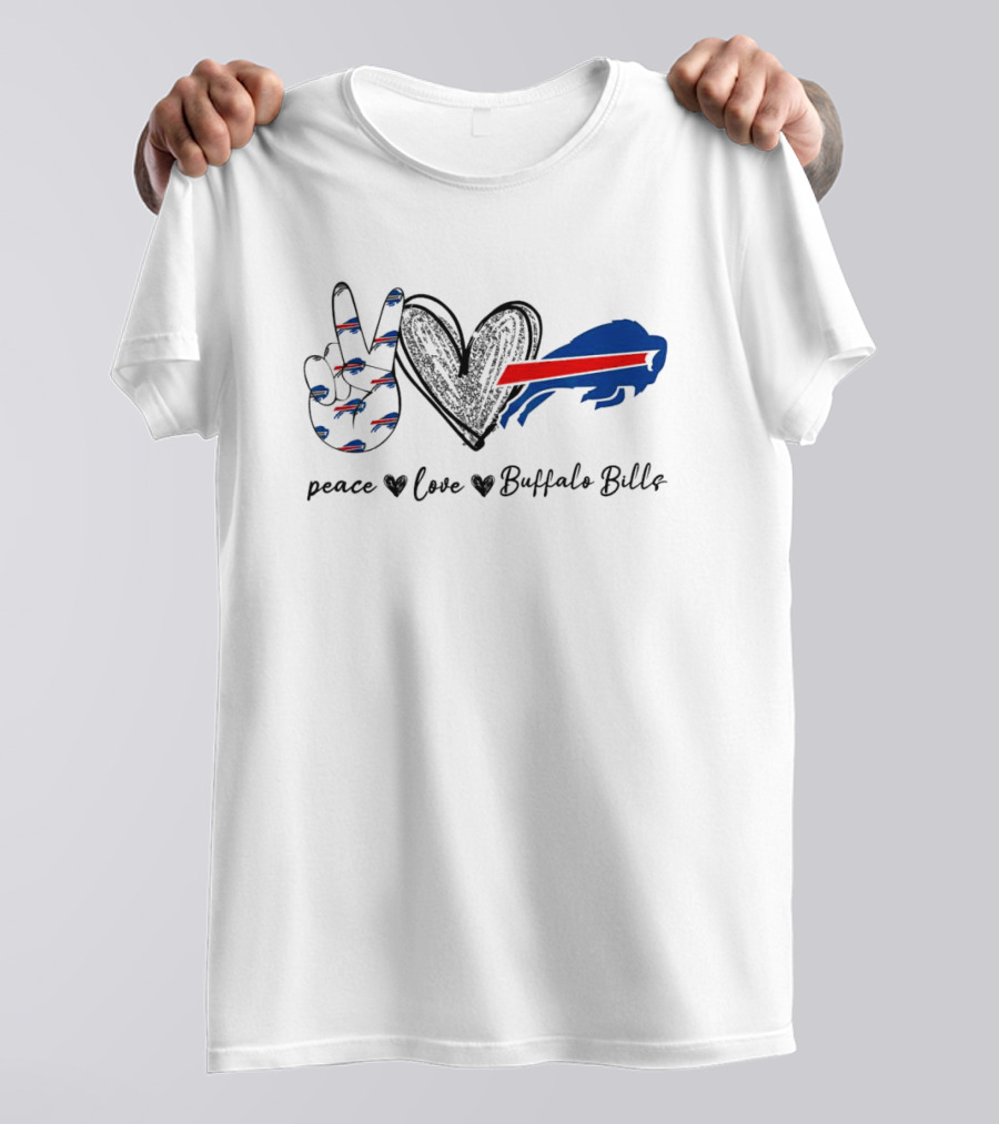 Peace Love Buffalo Bills Football Fan T-Shirt