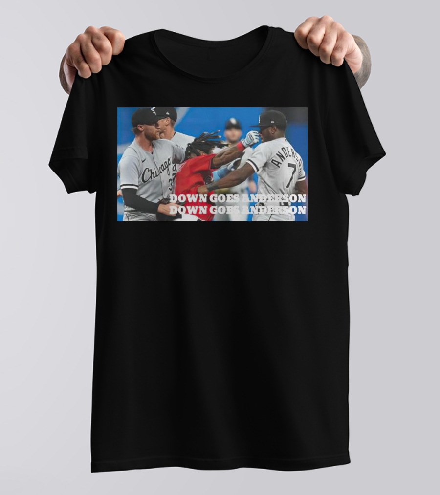 Down Goes Anderson Chicago Baseball Confrontation Scene T-Shirt