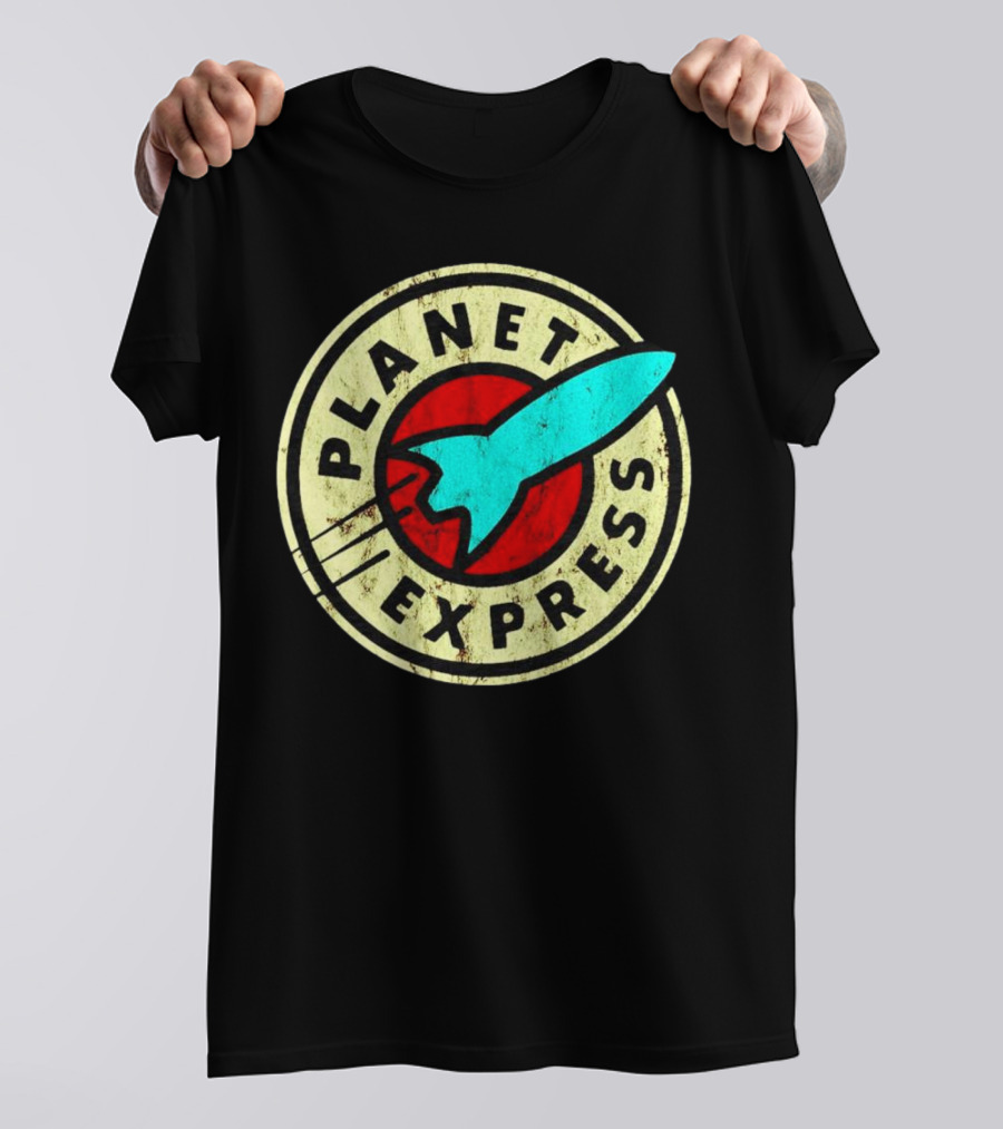 Futurama Retro Planet Express Vintage Rocket Emblem T-Shirt