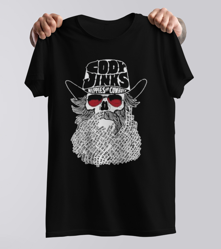 Cody Jinks Hippies And Cowboys Skull Beard Lyrics Hat T-Shirt