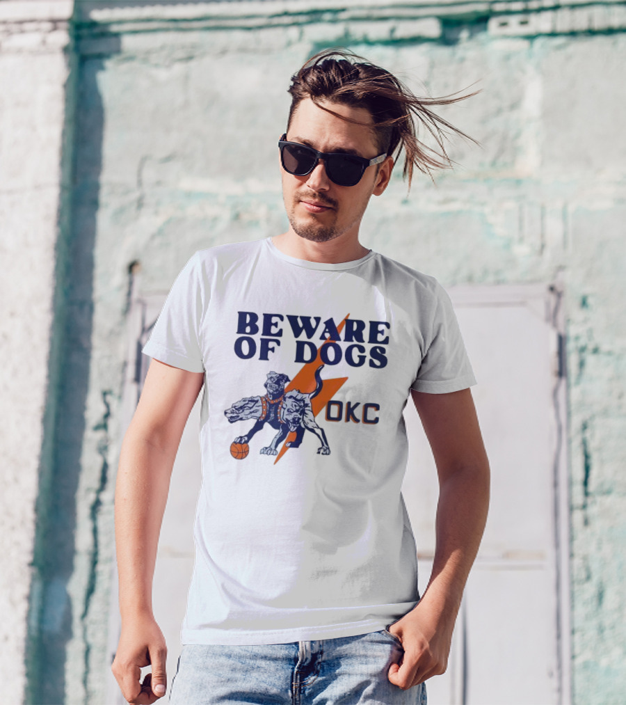 Beware Of Dogs OKC Thunder Basketball Team Lightning T-Shirt