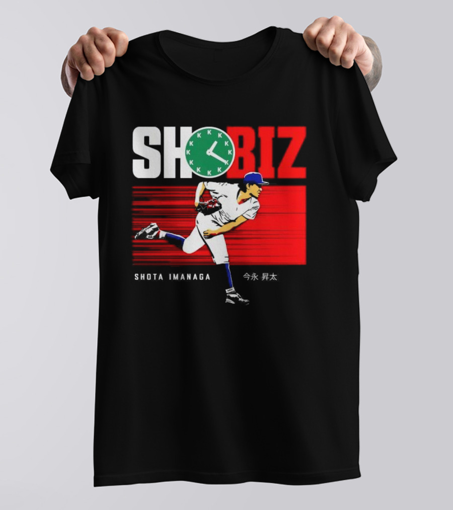 SHO BIZ Shōta Imanaga Pitching Los Angeles Dodgers K Clock T-Shirt