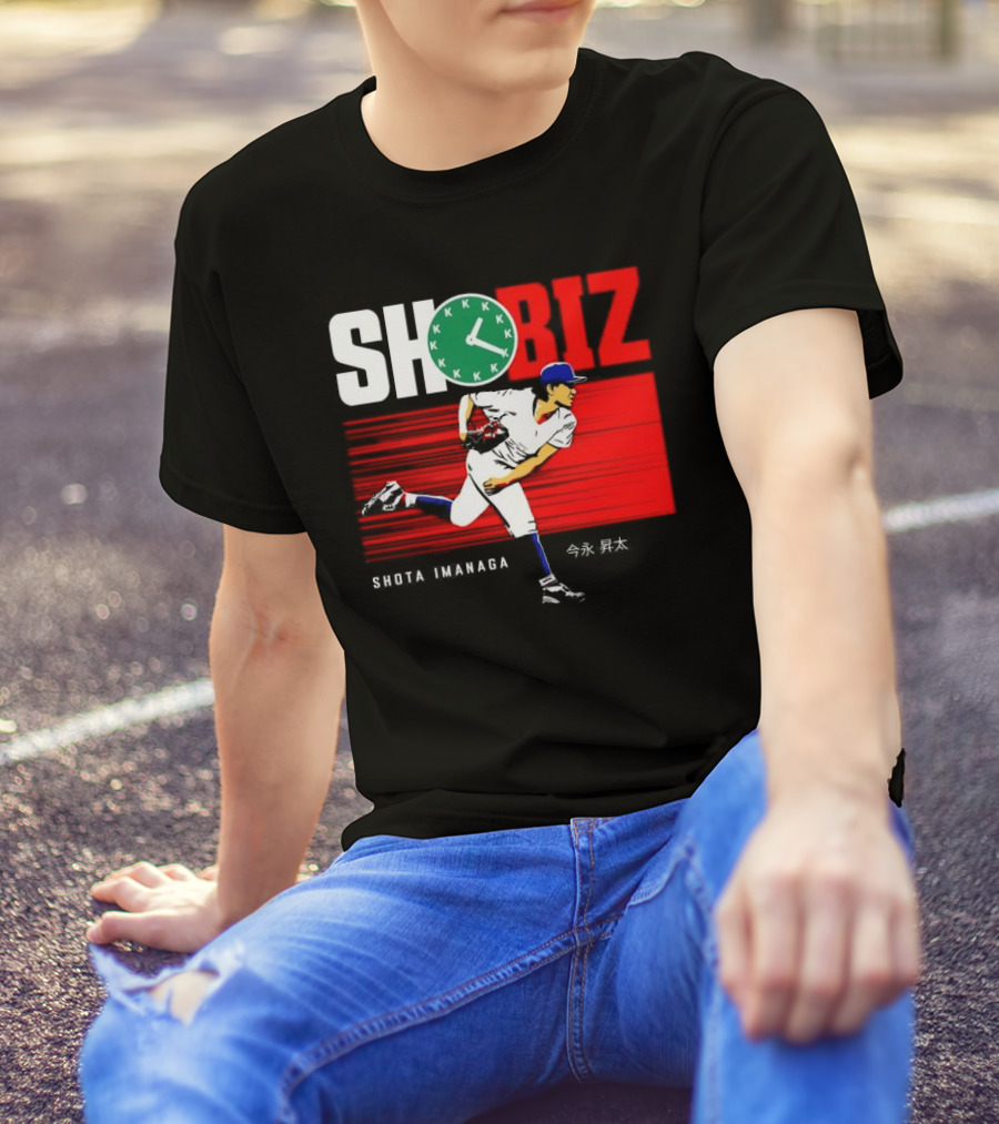 SHO BIZ Shōta Imanaga Pitching Los Angeles Dodgers K Clock T-Shirt