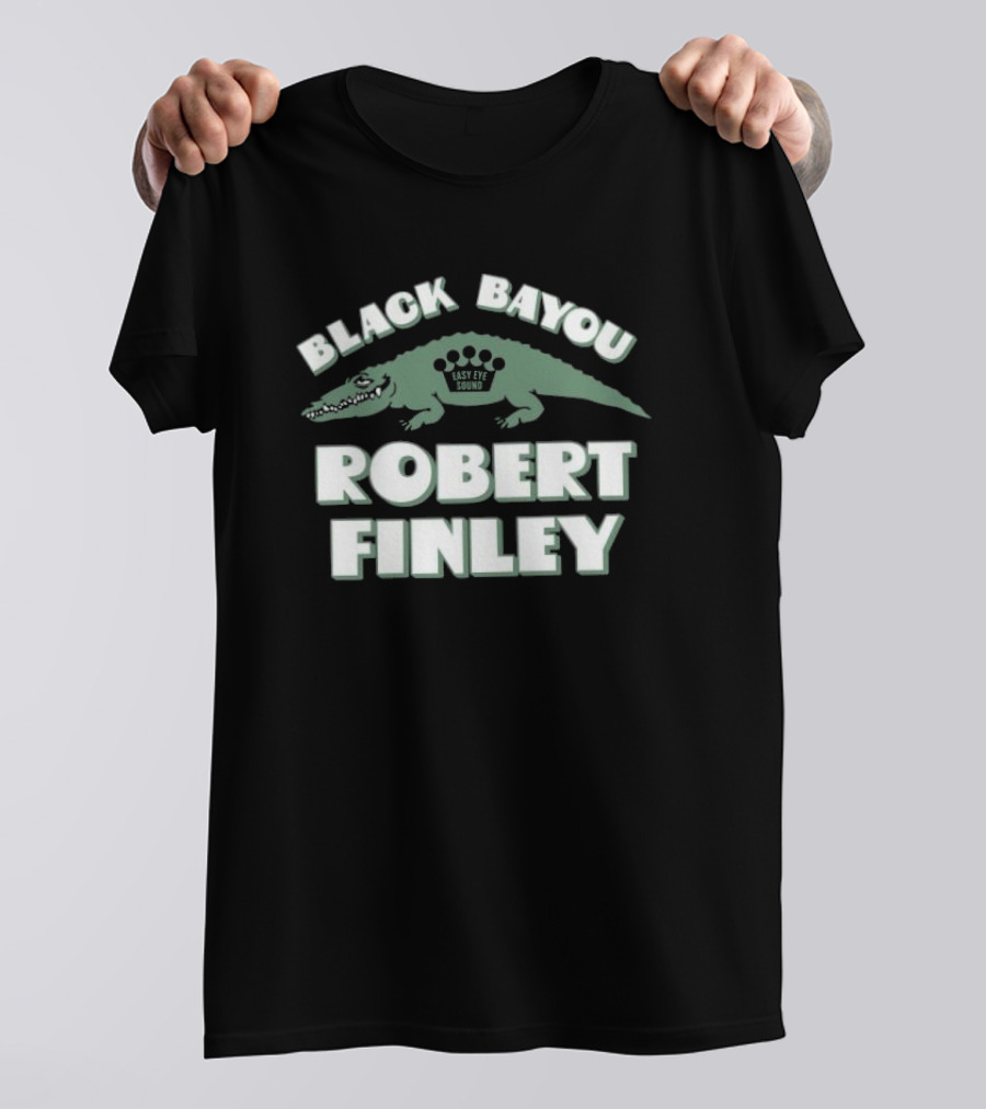 Robert Finley Black Bayou Lazy Eye Sound Alligator T-Shirt