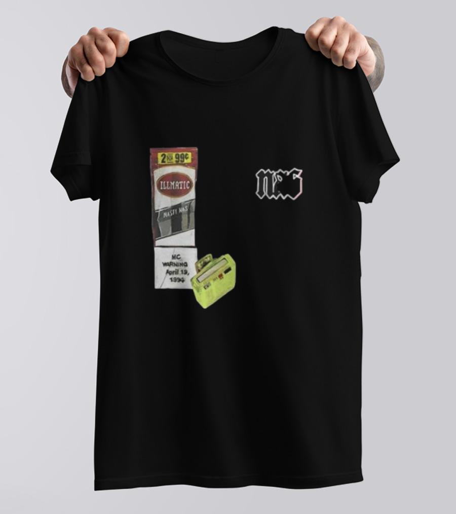 Original Nas 30 Years Illmatic MC Warning April 19 1994 Nasty Nas Iconic Off-Black T-Shirt