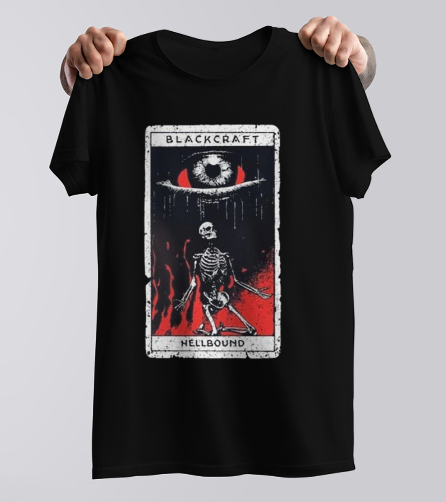 Blackcraft Cult Hellbound Tarot Skeleton Eye Flames T-Shirt