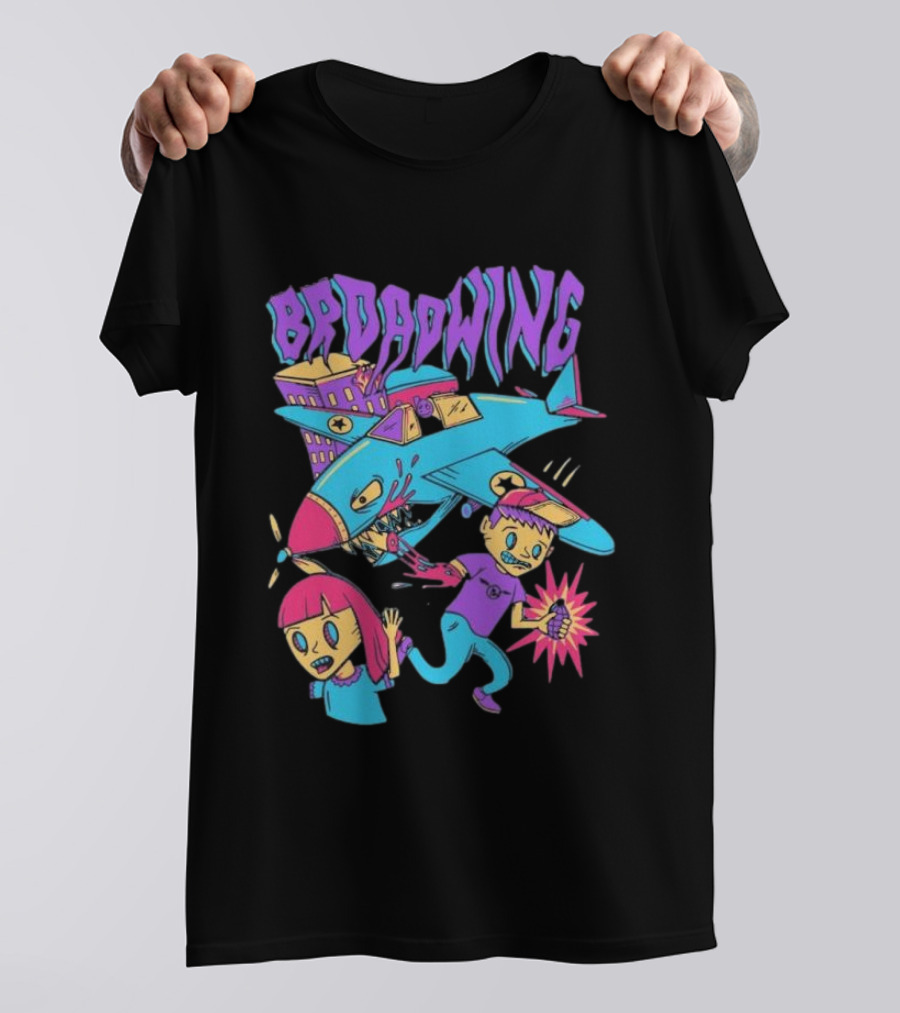 Broadwing Plane Chaos Scene T-Shirt