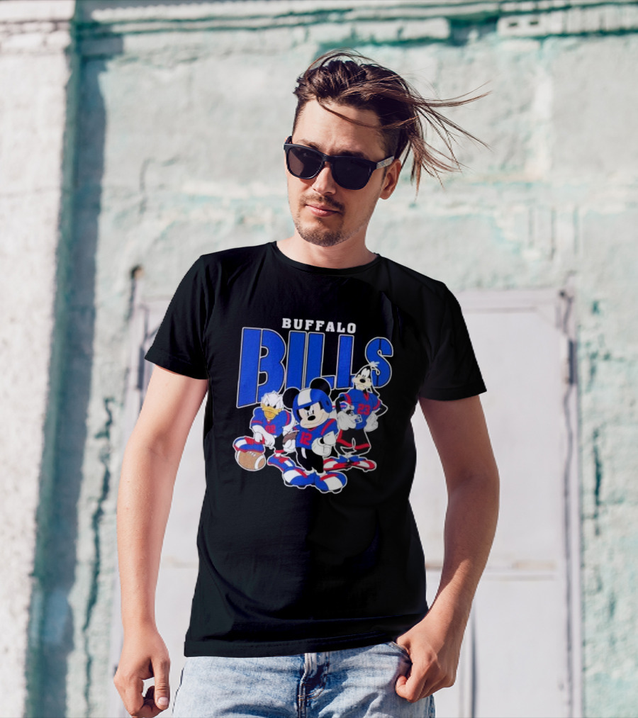 Buffalo Bills Mickey Donald Duck Goofy Football Team T-Shirt