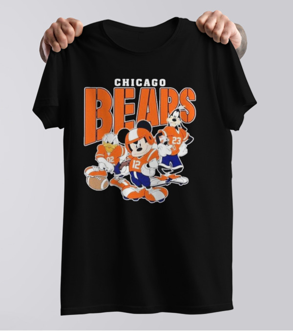 Chicago Bears Mickey Donald Goofy Football Team T-Shirt