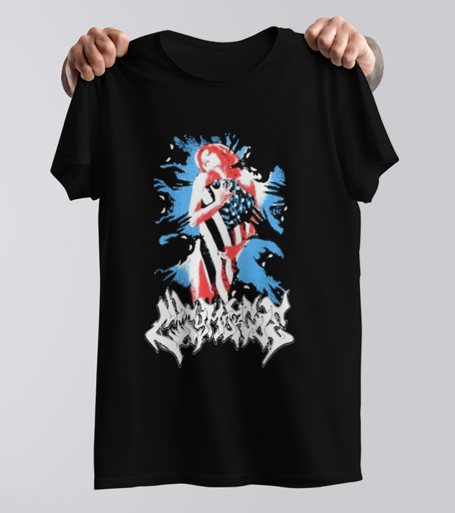 City Morgue My Bloody America Girl Flag T-Shirt